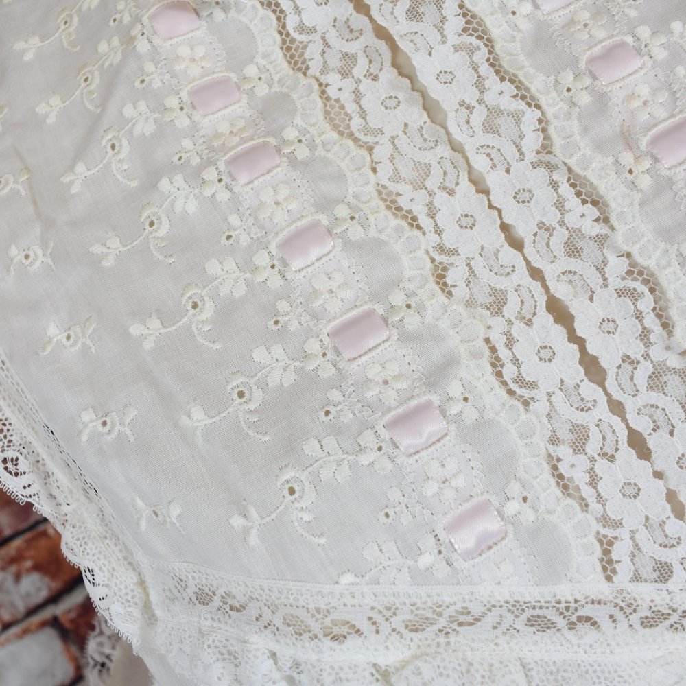 Christian Dior Small Nightgown Union Made NWOT Lingerie lace Prairie Vintage - Picture 9 of 12